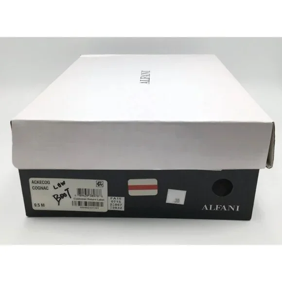 Alfani Step n Flex Genuine Leather Boots Womens 9.5 Cognac Brown Ankle Bootie - Picture 13 of 13